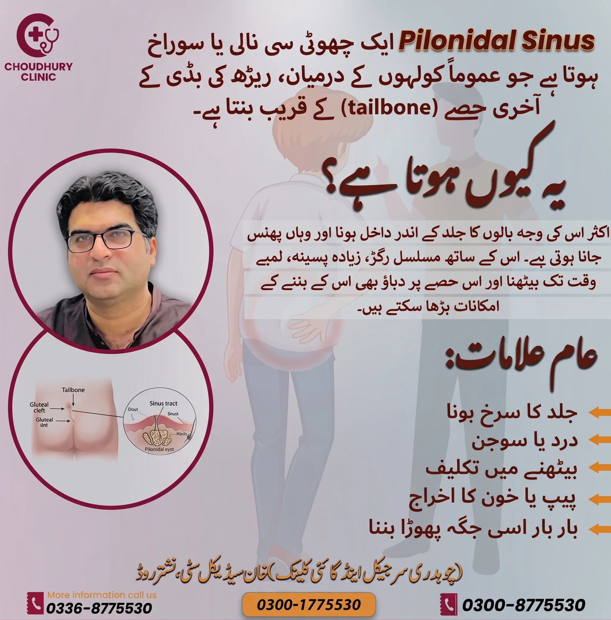 Pilonidal Sinus Banner Black and White